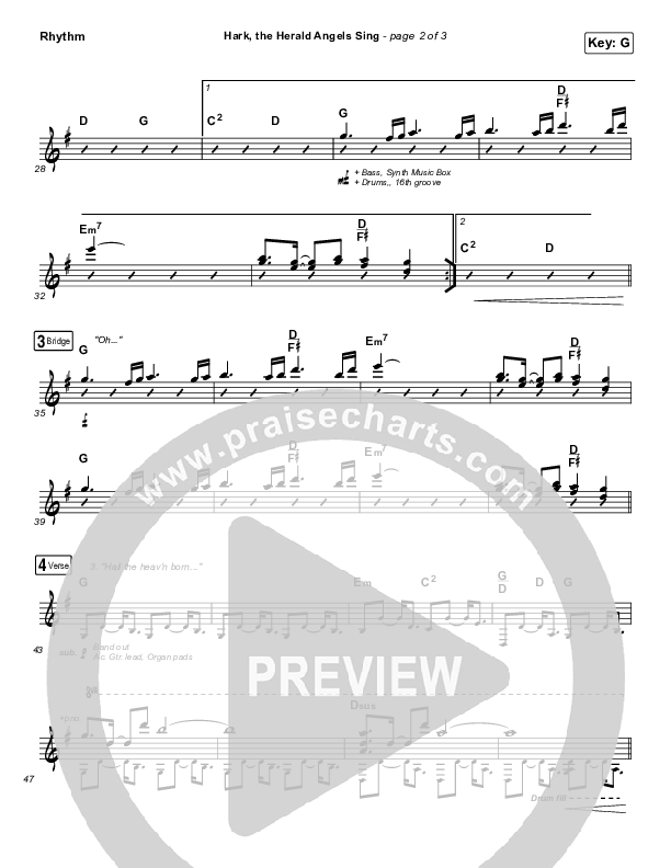 Hark The Herald Angels Sing Rhythm Chart (Phil Wickham)