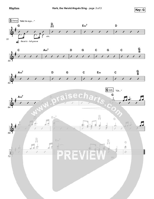 Hark The Herald Angels Sing Rhythm Chart (Phil Wickham)