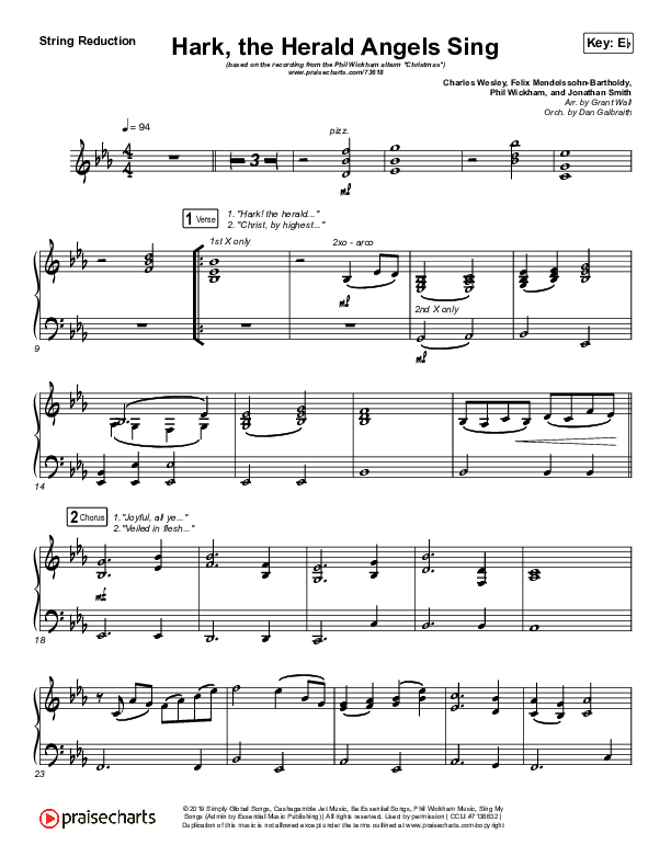 Hark The Herald Angels Sing String Reduction (Phil Wickham)