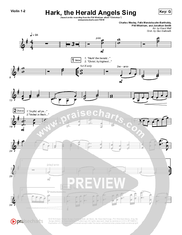 Hark The Herald Angels Sing Violin 1/2 (Phil Wickham)