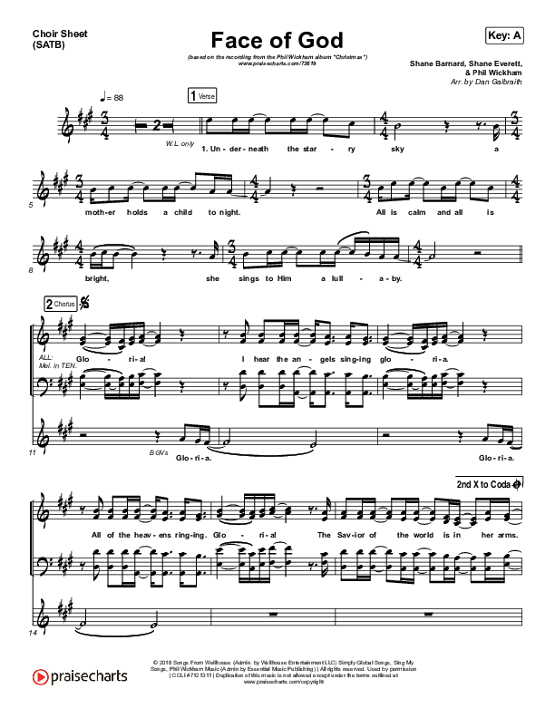 Face Of God Choir Vocals (SATB) (Phil Wickham)