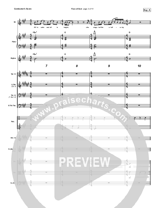 Face Of God Conductor's Score (Phil Wickham)