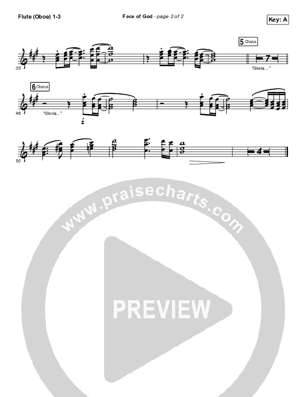 Face Of God Flute/Oboe 1/2/3 (Phil Wickham)