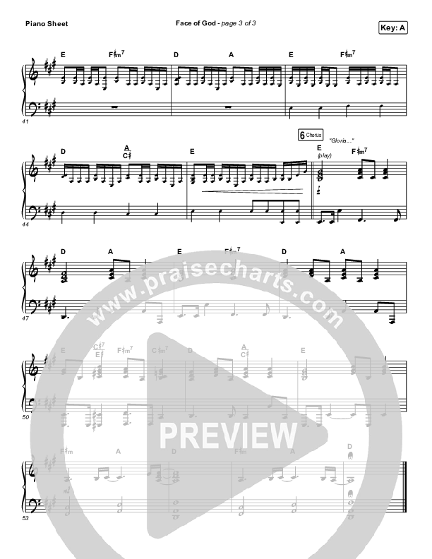 Face Of God Piano Sheet (Phil Wickham)