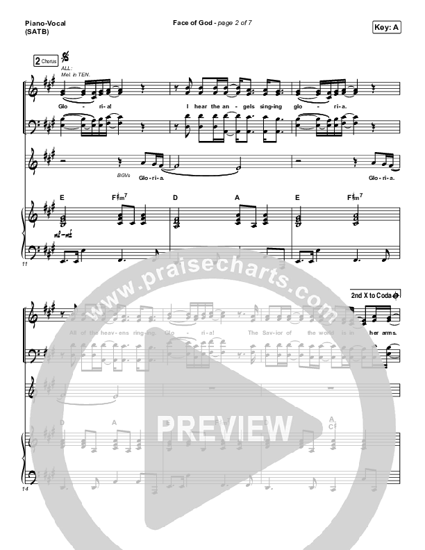 Face Of God Piano/Vocal Pack (Phil Wickham)