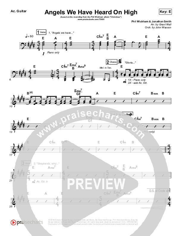 Angels We Have Heard On High Acoustic Guitar (Phil Wickham)