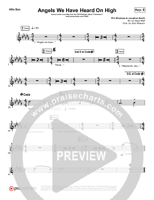 Angels We Have Heard On High Alto Sax (Phil Wickham)