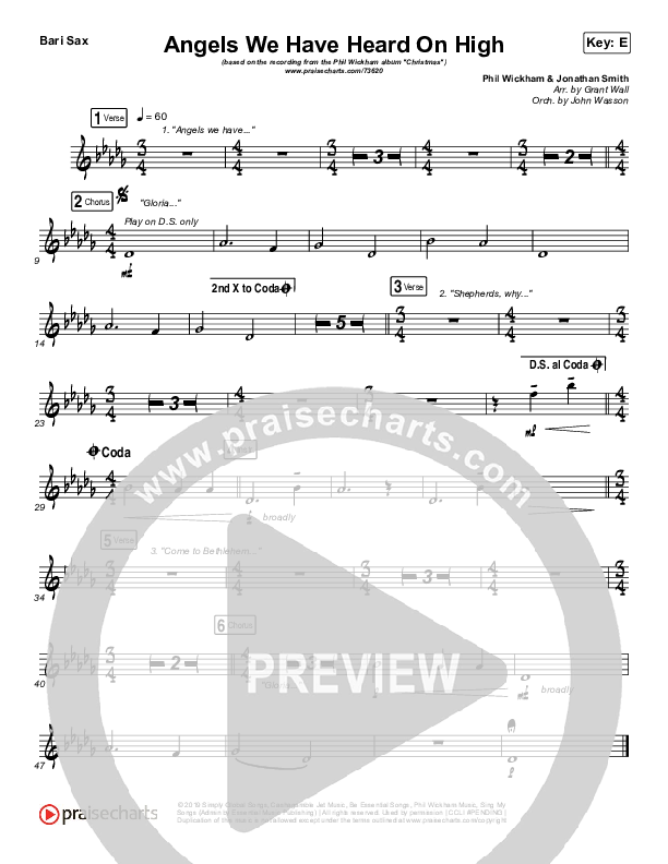 Angels We Have Heard On High Bari Sax (Phil Wickham)