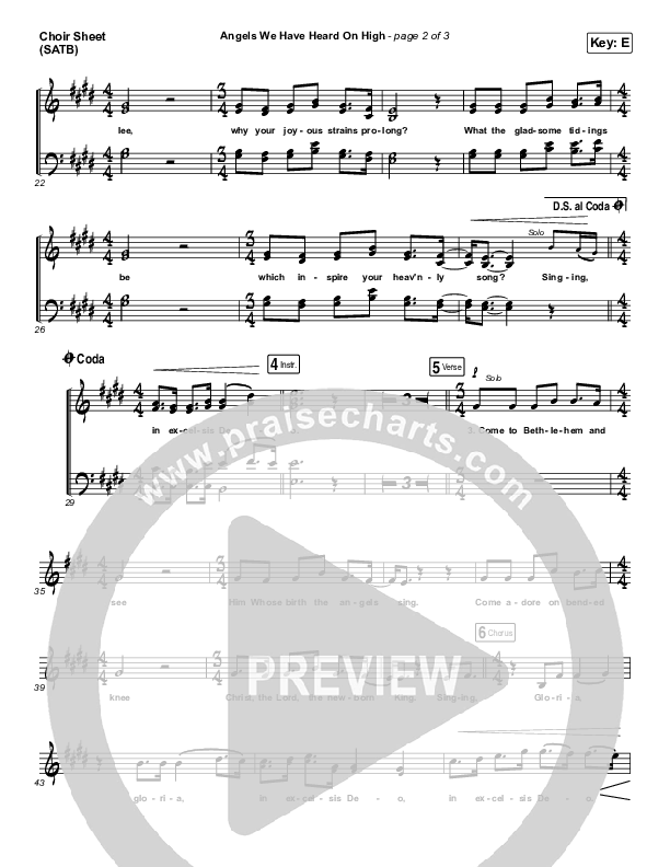 Angels We Have Heard On High Choir Vocals (SATB) (Phil Wickham)