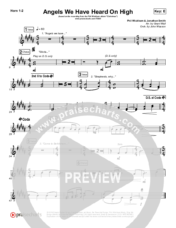 Angels We Have Heard On High French Horn 1/2 (Phil Wickham)