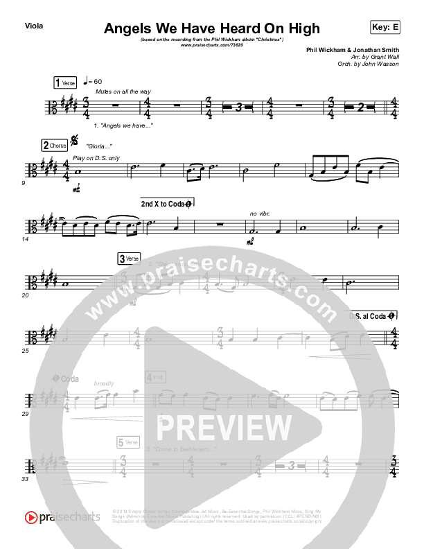 Angels We Have Heard On High Viola (Phil Wickham)