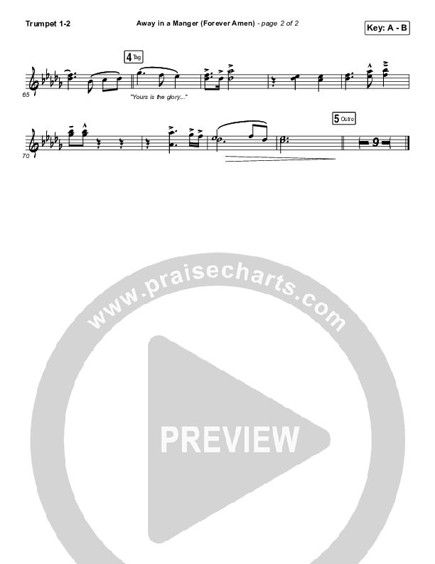 Away In A Manger (Forever Amen) Trumpet 1,2 (Phil Wickham)