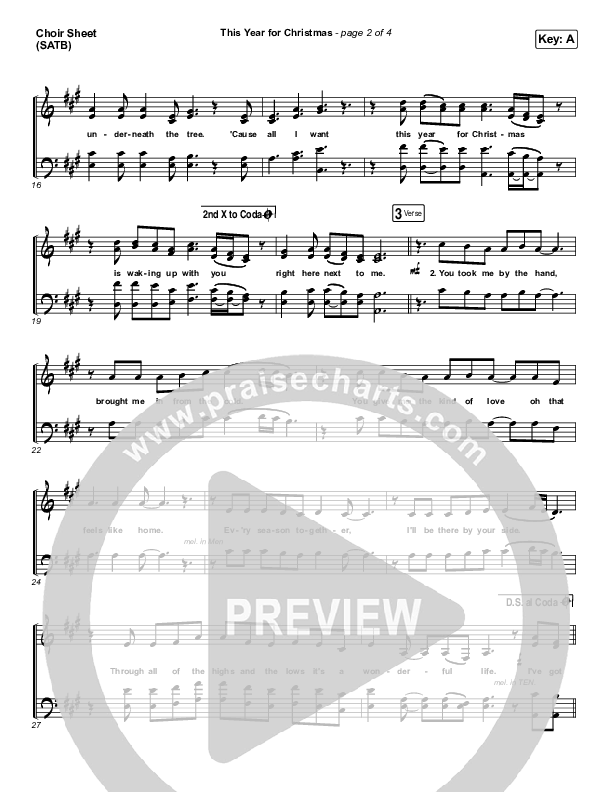 This Year For Christmas Choir Sheet (SATB) (Phil Wickham)
