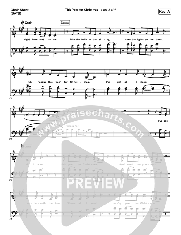 This Year For Christmas Choir Sheet (SATB) (Phil Wickham)