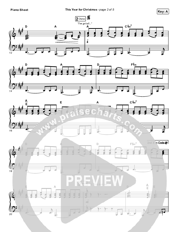 This Year For Christmas Piano Sheet (Phil Wickham)