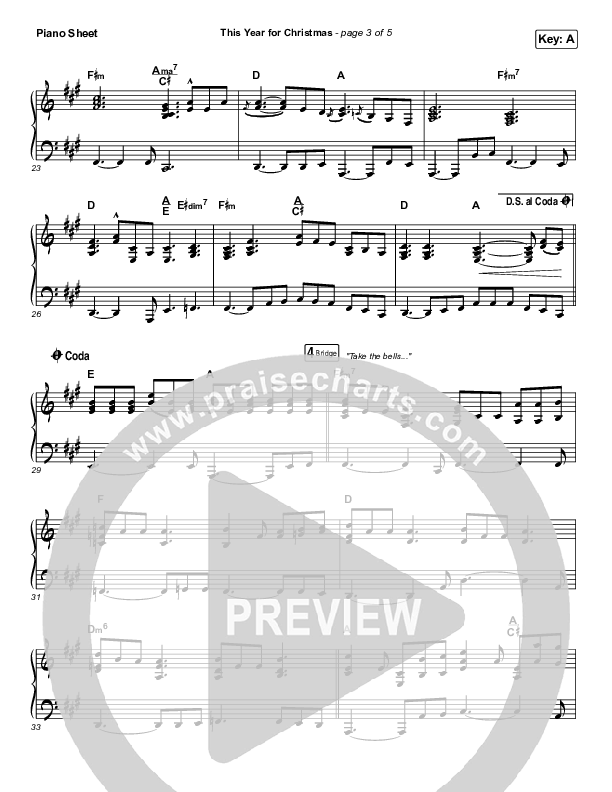 This Year For Christmas Piano Sheet (Phil Wickham)