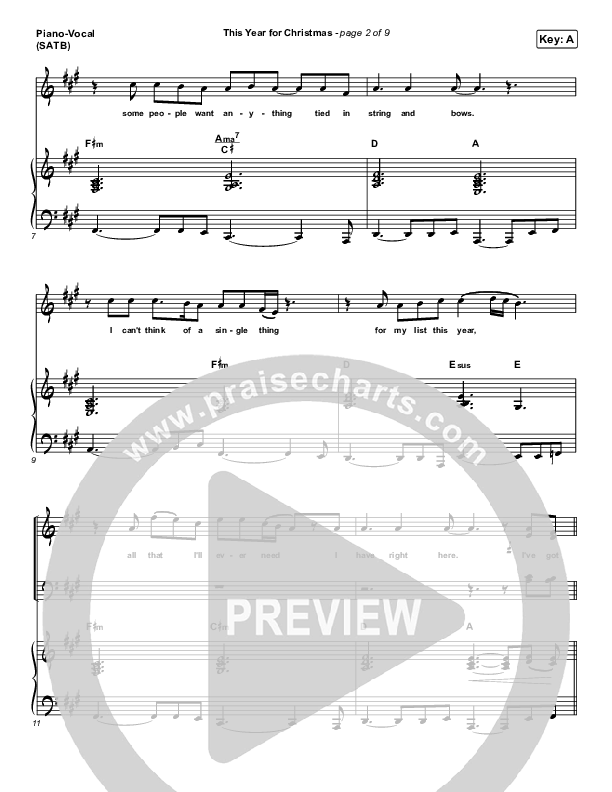 This Year For Christmas Piano/Vocal (SATB) (Phil Wickham)
