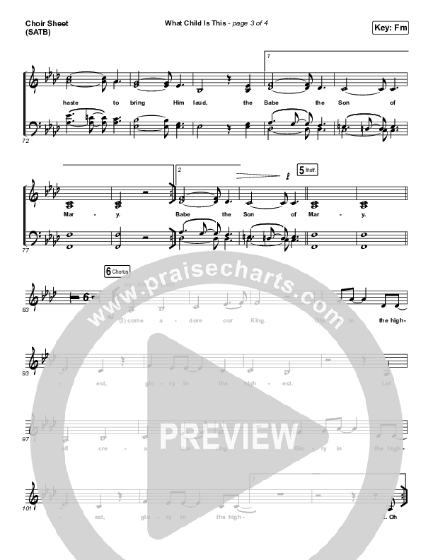What Child Is This Choir Sheet (SATB) (Phil Wickham)