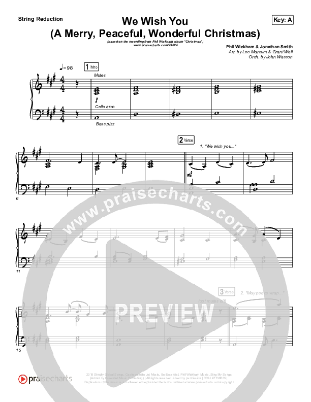 We Wish You (A Merry Peaceful Wonderful Christmas) String Pack (Phil Wickham)