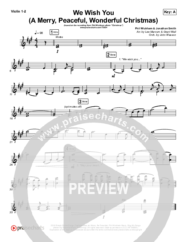 We Wish You (A Merry Peaceful Wonderful Christmas) String Pack (Phil Wickham)