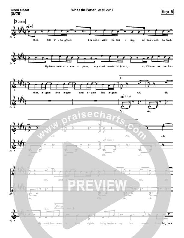 Run To The Father Choir Sheet (SATB) (Matt Maher)