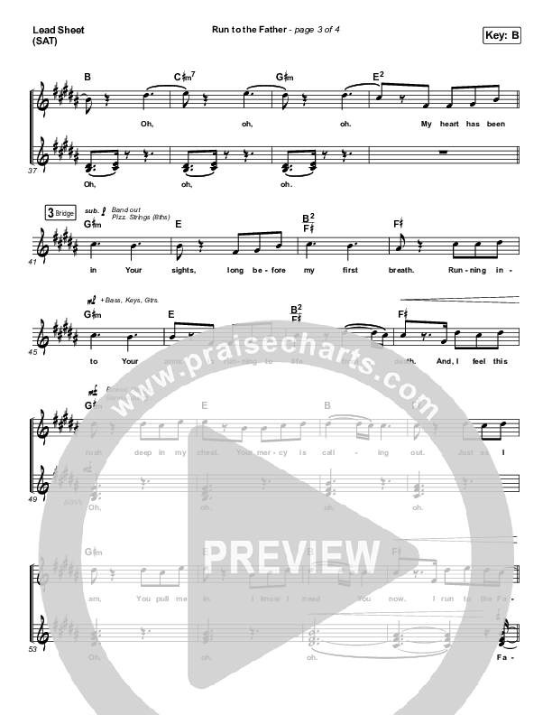 Run To The Father Lead Sheet (SAT) (Matt Maher)