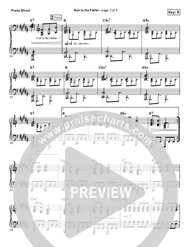 Run To The Father Piano Sheet (Matt Maher)