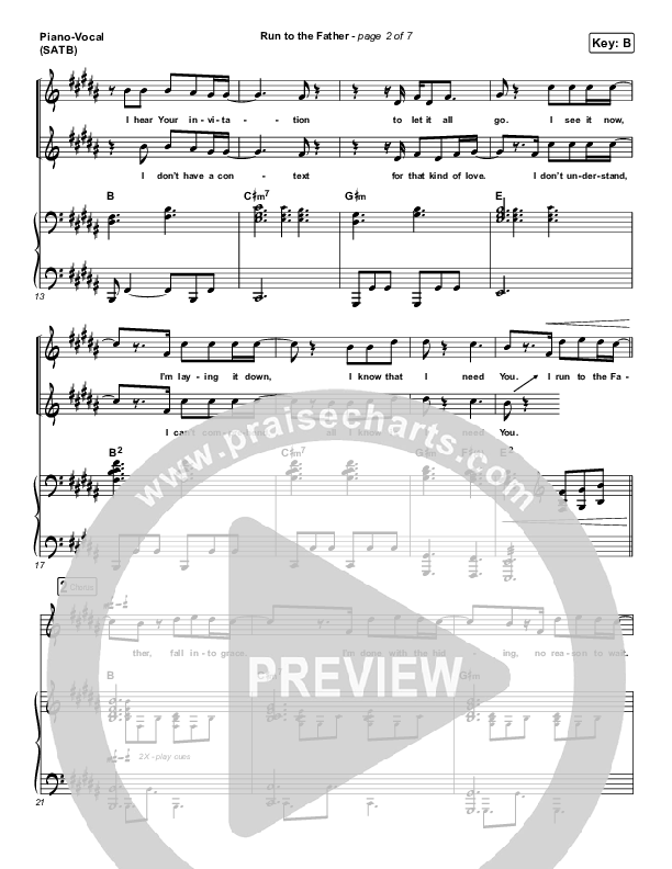 Run To The Father Piano/Vocal Pack (Matt Maher)