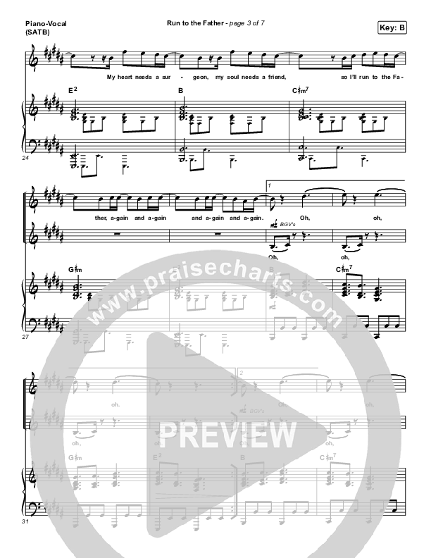 Run To The Father Piano/Vocal (SATB) (Matt Maher)