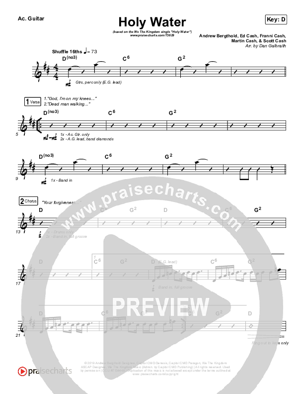 Holy Water Acoustic Guitar (We The Kingdom)