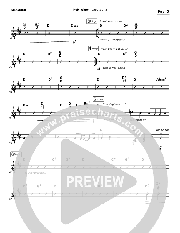 Holy Water Acoustic Guitar (We The Kingdom)