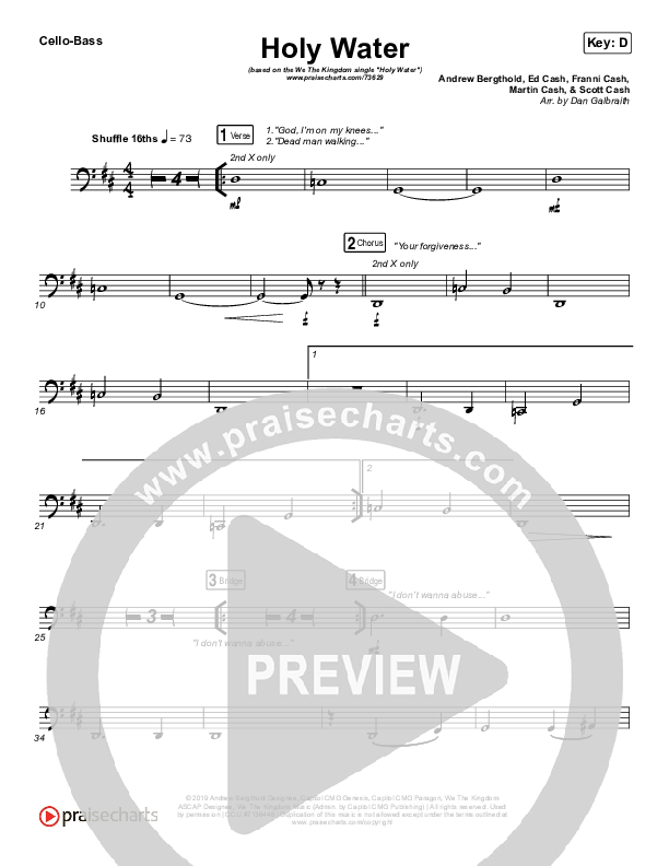 Holy Water Cello/Bass (We The Kingdom)