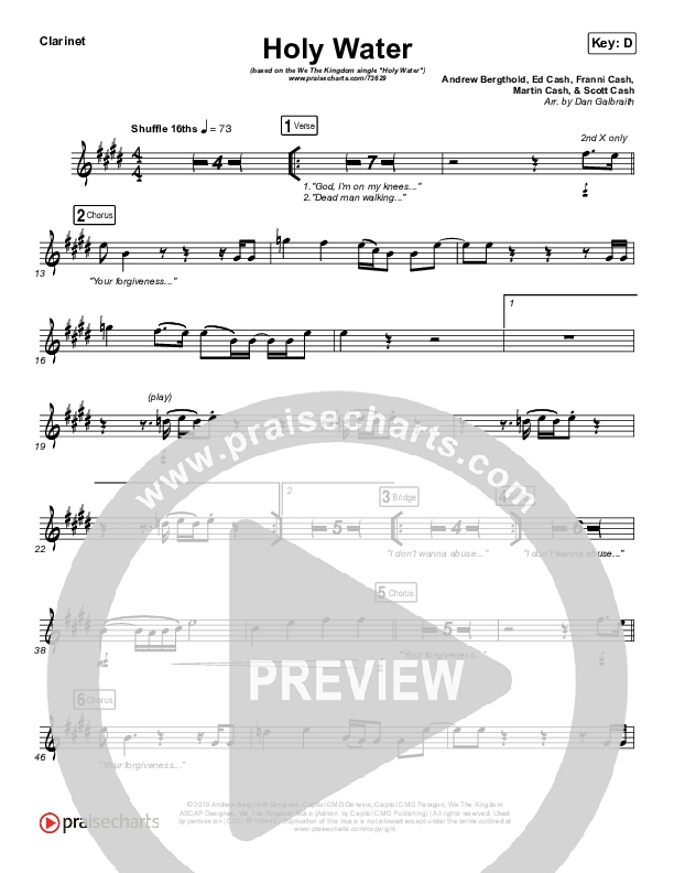 Holy Water Clarinet (We The Kingdom)