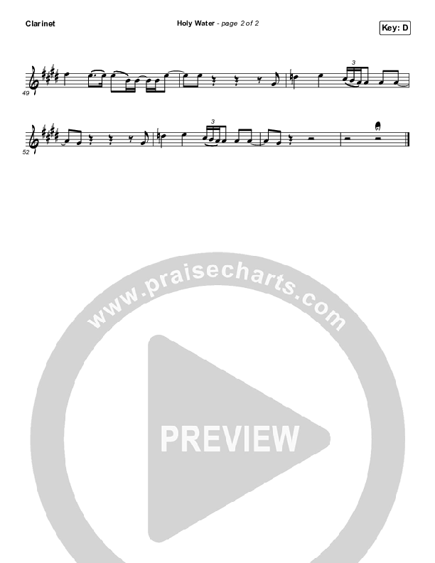 Holy Water Clarinet (We The Kingdom)