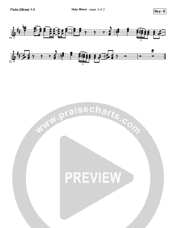 Holy Water Flute/Oboe 1/2/3 (We The Kingdom)