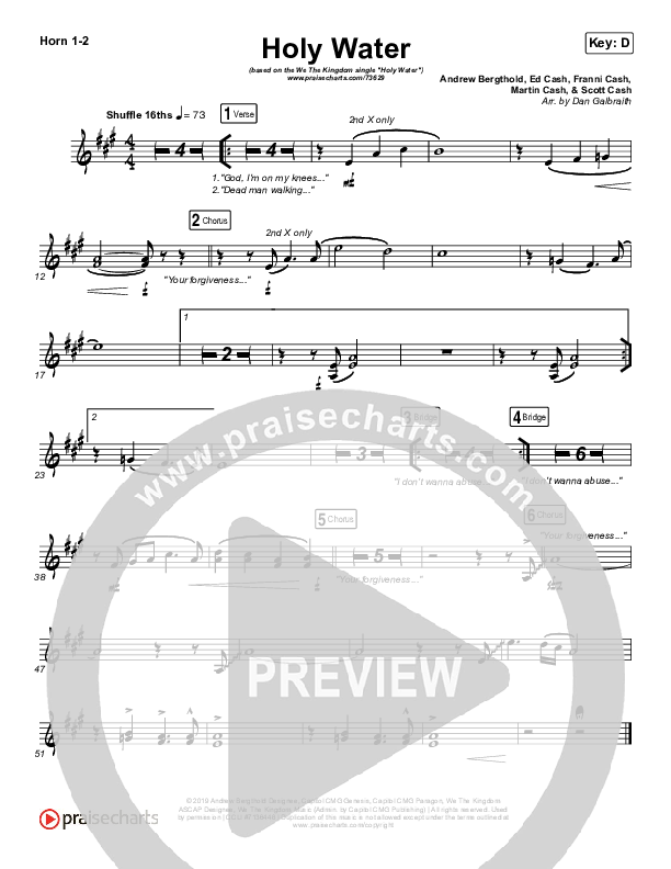 Holy Water French Horn 1/2 (We The Kingdom)