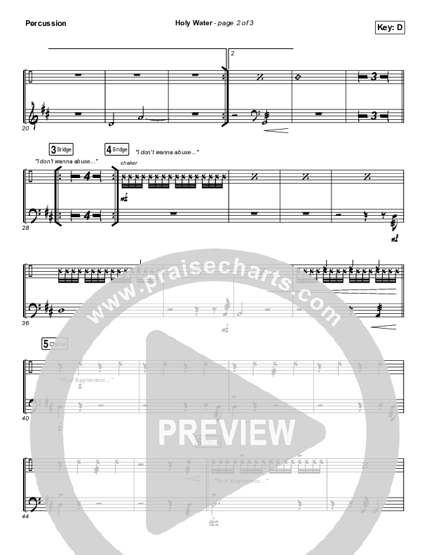 Holy Water Percussion (We The Kingdom)