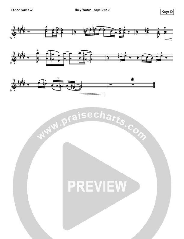 Holy Water Tenor Sax 1/2 (We The Kingdom)