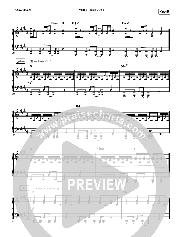 Valley Piano Sheet (Chris McClarney)