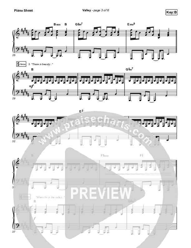 Valley Piano Sheet (Chris McClarney)