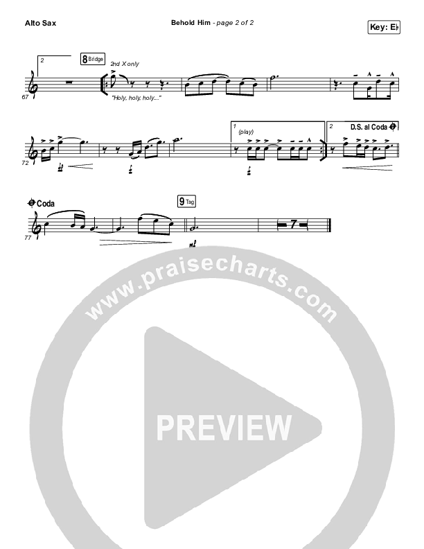 Behold Him Alto Sax (Paul Baloche / Kim Walker-Smith)