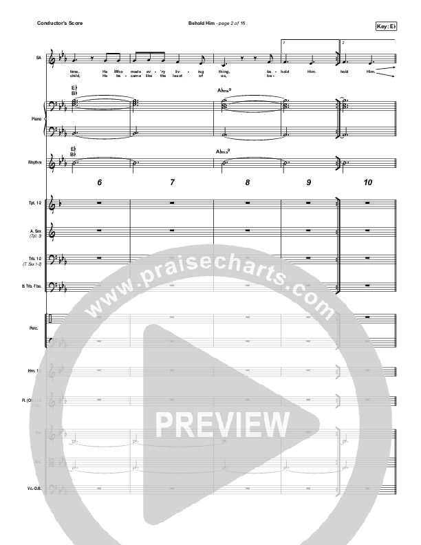 Behold Him Conductor's Score (Paul Baloche / Kim Walker-Smith)
