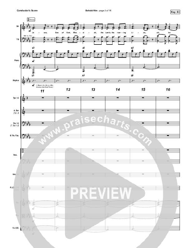 Behold Him Conductor's Score (Paul Baloche / Kim Walker-Smith)