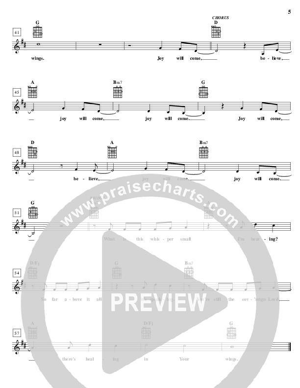 Joy Will Come Lead Sheet (Desperation Band)
