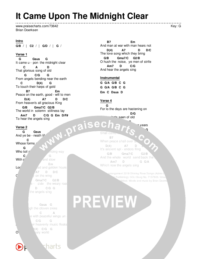 It Came Upon The Midnight Clear Chords & Lyrics (Brian Doerksen)