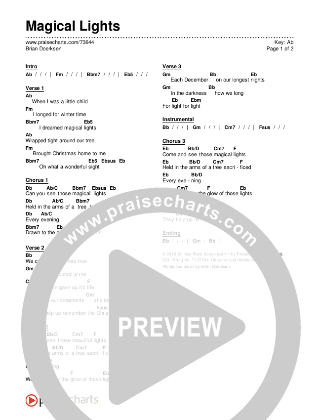 Magical Lights Chords & Lyrics (Brian Doerksen)