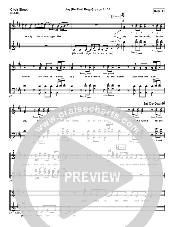 Joy (He Shall Reign) Choir Vocals (SATB) (Big Daddy Weave)