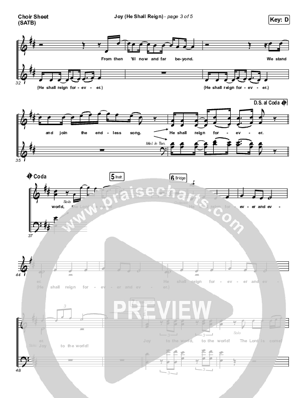 Joy (He Shall Reign) Choir Vocals (SATB) (Big Daddy Weave)