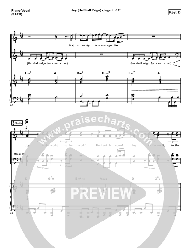 Joy (He Shall Reign) Piano/Vocal Pack (Big Daddy Weave)