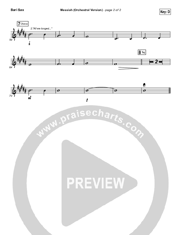 Messiah (Orchestral) Bari Sax (Francesca Battistelli)